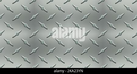 Aluminum diamondplate industry realistic grey seamless pattern Stock Vector