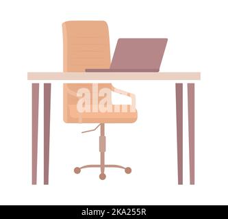 Workplace semi flat color vector object Stock Vector