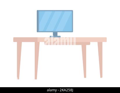 Work desk semi flat color vector object Stock Vector