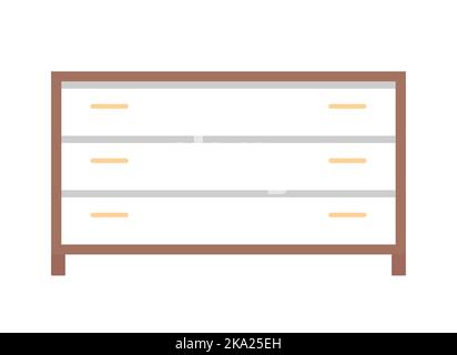 Bedroom dresser semi flat color vector object Stock Vector