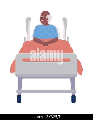 Patient semi flat color vector character Stock Vector