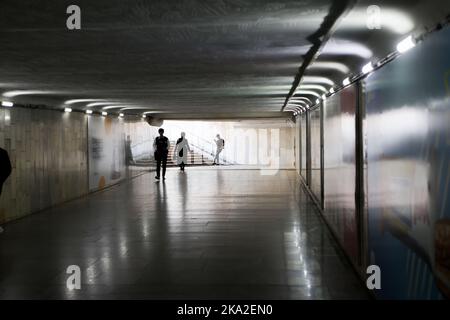 Metro entrance tunnel, Tashkent, Uzbekistan Stock Photo