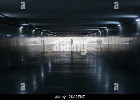 Metro entrance tunnel, Tashkent, Uzbekistan Stock Photo