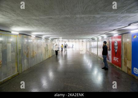 Metro entrance tunnel, Tashkent, Uzbekistan Stock Photo