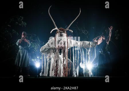 Copenhagen, Denmark. 26th, October 2022. The International alternative folk band Heilung performs a live concert at Forum Black Box at Frederiksberg, Copenhagen. (Photo credit: Gonzales Photo - Peter Troest). Stock Photo