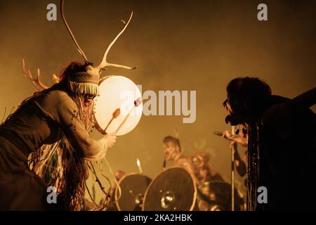 Copenhagen, Denmark. 26th, October 2022. The International alternative folk band Heilung performs a live concert at Forum Black Box at Frederiksberg, Copenhagen. (Photo credit: Gonzales Photo - Peter Troest). Stock Photo