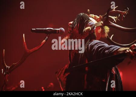 Copenhagen, Denmark. 26th, October 2022. The International alternative folk band Heilung performs a live concert at Forum Black Box at Frederiksberg, Copenhagen. (Photo credit: Gonzales Photo - Peter Troest). Stock Photo