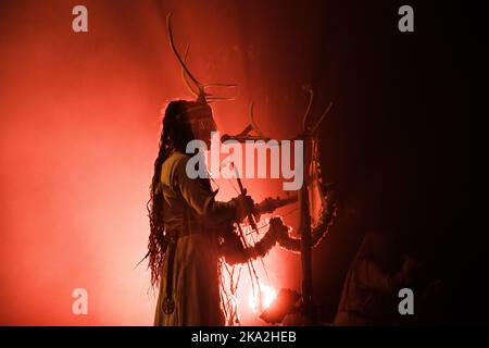 Copenhagen, Denmark. 26th, October 2022. The International alternative folk band Heilung performs a live concert at Forum Black Box at Frederiksberg, Copenhagen. (Photo credit: Gonzales Photo - Peter Troest). Stock Photo