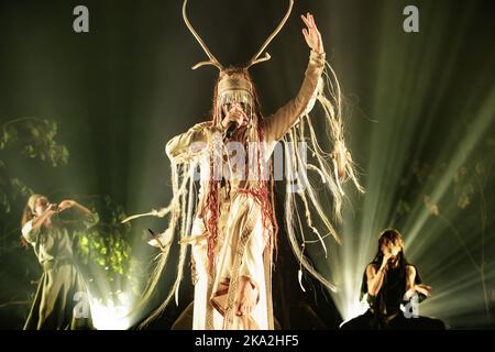 Copenhagen, Denmark. 26th, October 2022. The International alternative folk band Heilung performs a live concert at Forum Black Box at Frederiksberg, Copenhagen. (Photo credit: Gonzales Photo - Peter Troest). Stock Photo