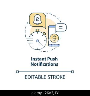 Instant transfer flat linear concept icon. Seamless real time payment ...