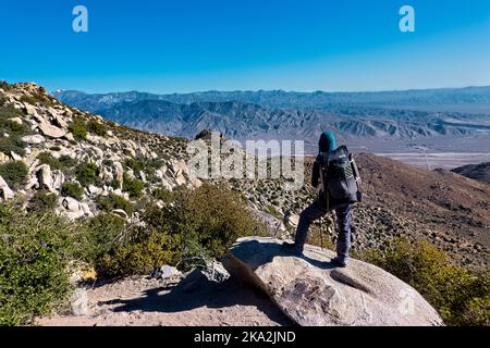 Hiking in the San Jacinto Mountains on the Pacific Crest Trail, Idyllwild, California, USA Stock Photo