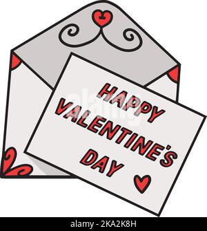 Valentines Day Greeting Card Cartoon Clipart Stock Vector