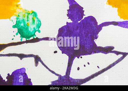 Paint Colorful drops bright splashes on paper, creative background Stock Photo