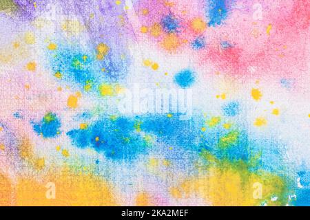 Vibrant colored splashes, abstract Hand Painted Multicolor background Stock Photo