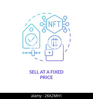 Sell at fixed price blue gradient concept icon Stock Vector