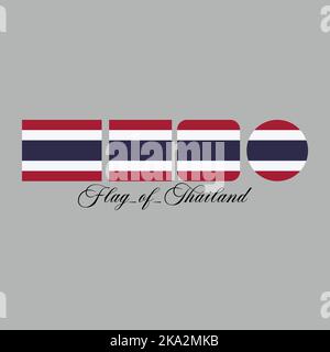 flag of thailand nation design artwork with different style. Editable, resizable, EPS 10, vector illustration. Stock Vector