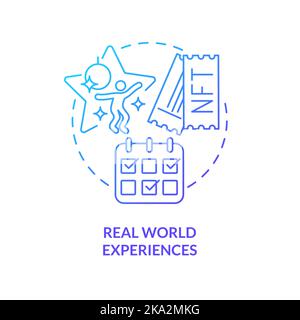 Real world experiences blue gradient concept icon Stock Vector