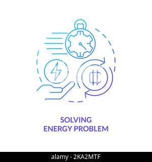 Solving energy problem blue gradient concept icon Stock Vector