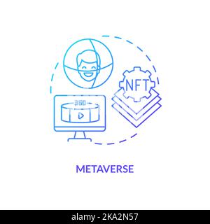 Virtual space blue gradient concept icon Stock Vector