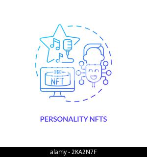 Personality NFTs blue gradient concept icon Stock Vector
