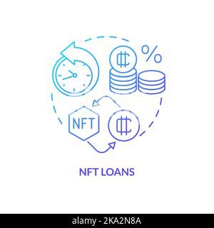 NFT loans blue gradient concept icon Stock Vector