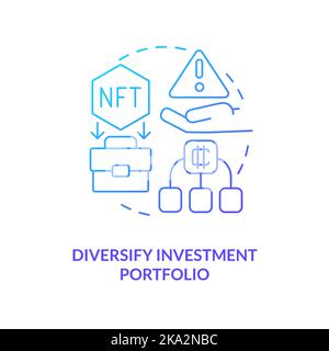Diversify investment portfolio blue gradient concept icon Stock Vector