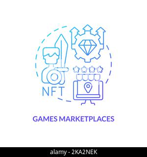 Games marketplaces blue gradient concept icon Stock Vector
