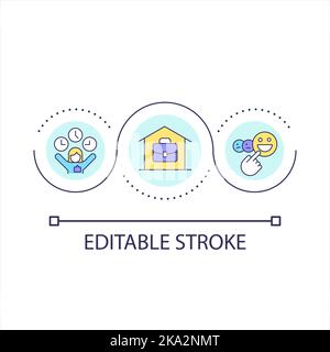 Free work schedule loop concept icon Stock Vector
