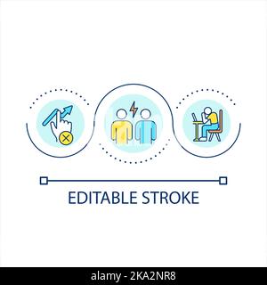 Conflict impact on productivity loop concept icon Stock Vector