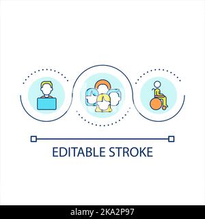 Diversity at workplace loop concept icon Stock Vector