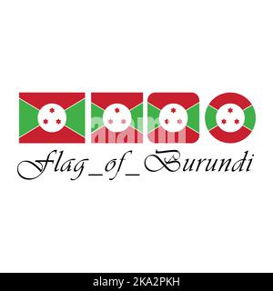 Flag of Burundi nation design artwork with different style. Editable, resizable, EPS 10, vector illustration. Stock Vector