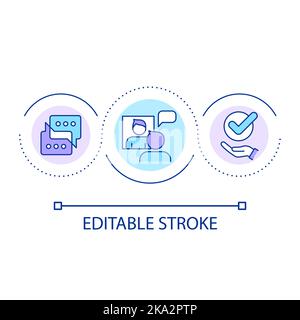 Speech training exercise loop concept icon Stock Vector