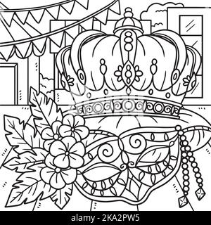 mardi gras crown coloring pages