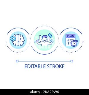 Working simultaneously loop concept icon Stock Vector