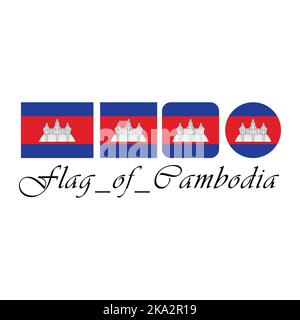 Flag of Cambodia nation design artwork with different style. Editable, resizable, EPS 10, vector illustration. Stock Vector