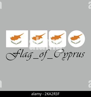 Flag of Cyprus nation design artwork with different style. Editable, resizable, EPS 10, vector illustration. Stock Vector