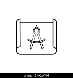 Divider icon, circle vector illustration, drafting sign design - Vector Stock Vector