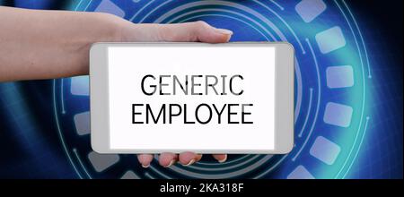 Sign displaying Generic Employee. Business concept certificate entitling the recipient to receive goods Important Messages Presented On Mobile Phone Stock Photo