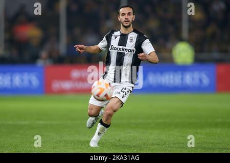 Athens, Greece. 30th Oct, 2022. PAOK FC player Joan Sastre in action during a soccer match between AEK FC and PAOK FC. Greek superleague soccer game between AEK FC and PAOK FC. (Credit Image: © Giannis Papanikos/ZUMA Press Wire) Stock Photo