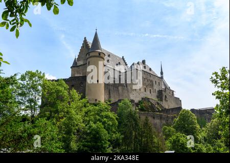 Vianden Castle in Luxembourg. Stock Photo