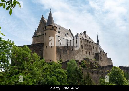 Vianden Castle in Luxembourg. Stock Photo