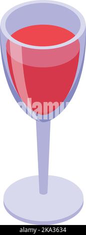 Wine glass icon isometric vector. Spanish cuisine. Cooked fish Stock Vector