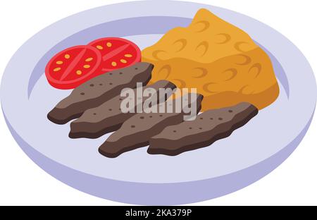 Serbia food icon isometric vector. Travel map. City nation Stock Vector