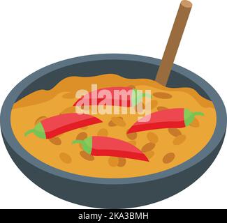 Bean sauce icon isometric vector. Food cuisine. Cheese menu Stock Vector