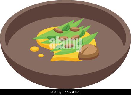 Nut salad icon isometric vector. Balkan food. Dinner sauce Stock Vector