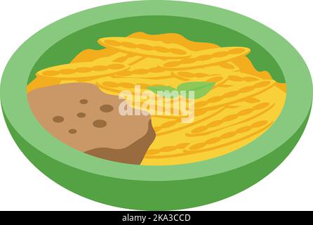 Pasta food icon isometric vector. Cheese menu. Sauce dinner Stock Vector