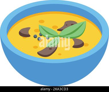 Bean soup icon isometric vector. Cheese food. Dinner sauce Stock Vector