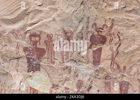 Sego Canyon petroglyphs in Utah Stock Photo