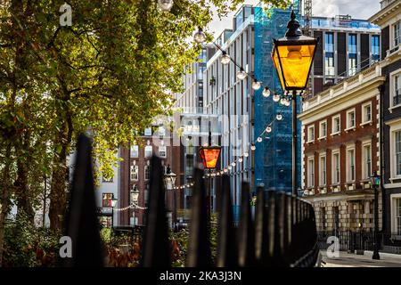 Hanover Square is a luxury residential area and office complexes and head offices in London's west end.Now has its own entrance to the elizabeth line Stock Photo