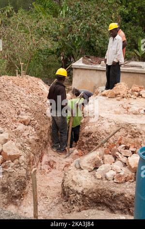 Workmen Rebuilding House Destroyed by the Earthquake, Port-au-Prince